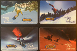 MBC 40, 41, 42 Et 43  -  Série 4 Cartes : SNOWBOARD 1, 2, 3 Et 4  -  70 Unités - Cellphone Cards (refills)