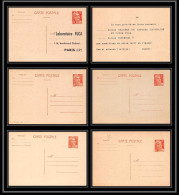 1220 France Entier Postal Stationery Carte Postale Gandon 12f Orange Neufs 5 Entiers Dont Repiquage Fuca - Lots Et Collections : Entiers Et PAP