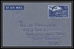 1820/ Pakistan Entier Stationery Aérogramme Air Letter N°21 Herbolzheim Allemagne Germany 1964  - Pakistan