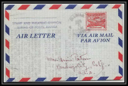 1863/ Philippines (pilipinas) Entier Stationery Aérogramme Air Letter N°2 Pour Usa 1948 - Filipinas