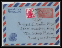 1893/ Inde (India) Entier Stationery Aerogramme Air Letter 1974 Rhinoceros Allemagne Germany - Aerogramas