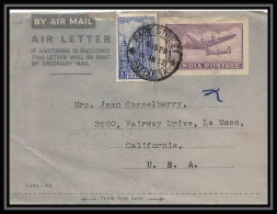 1898/ Inde (India) Entier Stationery Aerogramme Air Letter N°951-8 Usa - Aerogramme