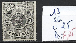 LUXEMBOURG 13 Sans Gomme Côte 25 € - 1859-1880 Wappen & Heraldik