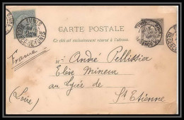 2368/ Tunisie (tunisia) Entier Stationery Carte Lettre Letter Card N°6 5c Noir Pour St Etienne Loire 1896 Gard France - Cartas & Documentos