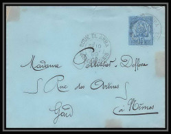 2370/ Tunisie (tunisia) Entier Stationery Enveloppe (cover) N°9 Souk El Harba Pour Nimes Gard France 1899 - Lettres & Documents