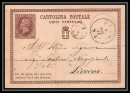 2826/ Italie (italy) Entier Stationery Carte Postale (postcard) N°1 Pisa Pour Livorno 1877 - Interi Postali