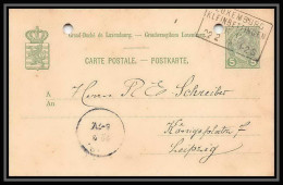2965/ Luxembourg (luxemburg) Entier Stationery Carte Postale N°53 Pour Leipzig Allemagne (germany) 1903  - Entiers Postaux