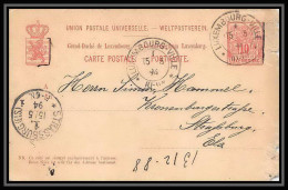 2983/ Luxembourg (luxemburg) Entier Stationery Carte Postale (postcard) N°44 Pour Strasbourg France 1894 - Ganzsachen