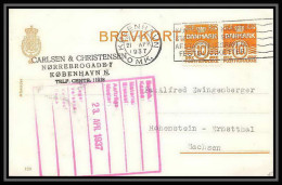 3121/ Danemark (Denmark) Entier Stationery Carte Postale (postcard) 1937 - Postwaardestukken