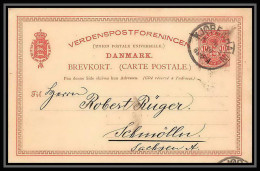 3146/ Danemark (Denmark) Entier Stationery Carte Postale (postcard) 1888 Pour Allemagne Germany - Enteros Postales