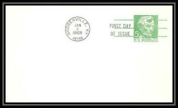 3376/ USA Entier Stationery Carte Postale (postcard) Fdc Hodgenville 1968 - 1941-60