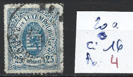 LUXEMBOURG 20a Oblitéré Côte 16 € - 1859-1880 Armarios