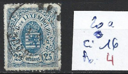 LUXEMBOURG 20a Oblitéré Côte 16 € - 1859-1880 Wappen & Heraldik