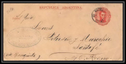 4239/ Argentine Argentina Entier Stationery Bande Journal Newspapers Wrapper N°1 1878 Pour Santa Fé Via Reconquiéta  - Interi Postali