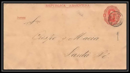 4240/ Argentine (Argentina) Entier Stationery Bande Pour Journal Newspapers Wrapper N°1 1878 Pour Santa Fé - Enteros Postales