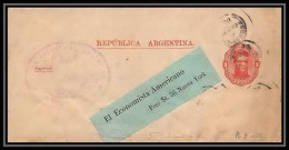 4241/ Argentine (Argentina) Entier Stationery Bande Pour Journal Newspapers Wrapper N°1 1889 Pour New York Usa - Postwaardestukken