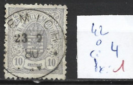 LUXEMBOURG 42 Oblitéré Côte 4 € - 1859-1880 Wappen & Heraldik
