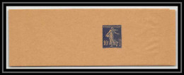 4453 10c Bleu Semeuse Neuf Tb Sans Date Bande Journal France Entier Postal Stationery - Streifbänder