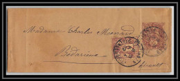 4736 2c Blanc + Complement Sage Affranchissement Bedarieux Herault 1902 Bande Journal France Entier Postal Stationery - Streifbänder