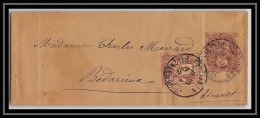 4736 2c Blanc + Complement Sage Affranchissement Bedarieux Herault 1902 Bande Journal France Entier Postal Stationery - Newspaper Bands