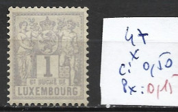 LUXEMBOURG 47 * Côte 0.50 € - 1882 Allegorie