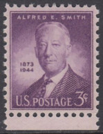 !a! USA Sc# 0937 MNH SINGLE W/ Bottom Margin (a2) - Alfred E. Smith - Unused Stamps