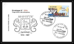 5222/ Pegase Tirage Numerote 56/300 Y&t 56 La Barge Beatau Ship Boat Mayotte 1998 Fdc Premier Jour Lettre Cover - Brieven En Documenten