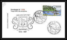 5225/ Pegase Tirage Numerote 56/300 Y&t 59 Peche Fishing Mayotte 1998 Fdc Premier Jour Lettre Cover - Covers & Documents