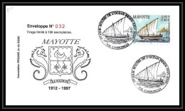 5231/ Pegase Tirage Numerote 56/300 Y&t 81 Bateau Boutre De L'ocean Indien Mayotte 2000 Fdc Premier Jour Lettre Cover - Briefe U. Dokumente