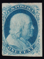 Estados Unidos, 1851-56 Scott. 8A, (*),  1 ¢  Azul, [P.F. Certificate.] - Unused Stamps