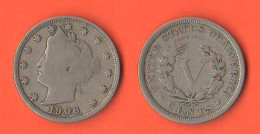 America V 5 Cents 1906 Liberty Head USA Five Cents America Nickel Coin   XXX - 1883-1913: Liberty