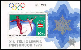 223 Hongrie (Hungary) MNH ** Bloc N° 123 Jeux Olympiques (olympic Games) INNSBRUCK 1976 Skating - Winter 1976: Innsbruck