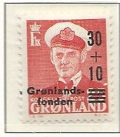 Greenland  1959 Greenland Aid. Mi.No. 32 With Letterpress Overprint "30/ +/ 10/ Grønlands-/ Fond "; MI 43   MNH(**) - Nuovi