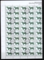 Bulgarie (Bulgaria) Used -305 N° 3360 Vache TAUREAU Caws Caw COTE 45 Euros Feuilles (sheets) - Oblitérés
