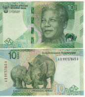 SOUTH AFRICA New 10 Rand  PW148   (ND 2023 Nelson Mandela + Rhinoceros  At Back ) - Afrique Du Sud