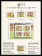 086 Football (Soccer) Italia 90 Neuf ** MNH - Gabon (gabonaise) 674/677 + Bloc 59 - 1990 – Italia