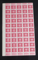 AOF - 1947 - Taxe TT N°YT. 4 - 1f Rouge - Bloc De 50 Bord De Feuille - Neuf Luxe ** / MNH / Postfrisch - Ongebruikt