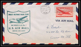 0963 Lettre USA Aviation Premier Vol Airmail Cover First Flight Luftpost 1946 New York Am 1 First Flying Mail Car - 2c. 1941-1960 Briefe U. Dokumente