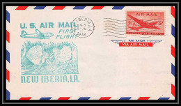 0975 Lettre USA Aviation Premier Vol Airmail Cover First Flight Aeroplane New Iberia, Louisiana 1948  - 2c. 1941-1960 Briefe U. Dokumente