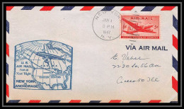 0976 Lettre USA Aviation Premier Vol Airmail Cover First Flight Aeroplane 1947 FAM 28 New York / Anchorage - 2c. 1941-1960 Briefe U. Dokumente