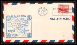 0982 Lettre USA Aviation Premier Vol Airmail Cover First Flight Aeroplane 1948 Chicago Am 86 - 2c. 1941-1960 Briefe U. Dokumente