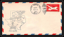 0985a Lettre USA Aviation Premier Vol Airmail Cover First Flight Aeroplane 1947 Fort Worth Texas Am 64 - 2c. 1941-1960 Briefe U. Dokumente