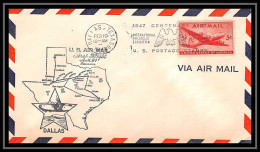 0985b Lettre USA Aviation Premier Vol Airmail Cover First Flight Aeroplane 1947 Dallas Texas Am 64 - 2c. 1941-1960 Briefe U. Dokumente