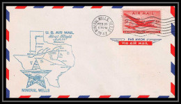 0985c Lettre USA Aviation Premier Vol Airmail Cover First Flight Aeroplane 1947 Mineral Wells Texas Am 64 - 2c. 1941-1960 Briefe U. Dokumente