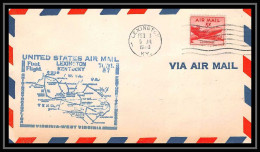 0986b Lettre USA Aviation Premier Vol Airmail Cover First Flight Aeroplane 1948 Lexington Am 87 - 2c. 1941-1960 Briefe U. Dokumente