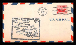 0986f Lettre USA Aviation Premier Vol Airmail Cover First Flight Aeroplane 1948 Bristol Am 87 - 2c. 1941-1960 Briefe U. Dokumente