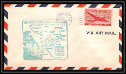 0990 Lettre USA Aviation Premier Vol Airmail Cover First Flight Aeroplane 1947 Provo (Utah) AM 73 - 2c. 1941-1960 Briefe U. Dokumente