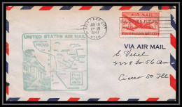 0991 Lettre USA Aviation Premier Vol Airmail Cover First Flight Aeroplane 1947 Salt Lake City AM 73 - 2c. 1941-1960 Briefe U. Dokumente