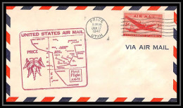 1001 Lettre USA Aviation Premier Vol Airmail Cover First Flight Aeroplane 1947 Price (Utah) AM-73 - 2c. 1941-1960 Briefe U. Dokumente