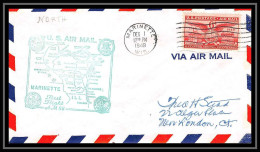 1118 Lettre USA Aviation Premier Vol Airmail Cover First Flight Aeroplane 1949 AM 86 Marinette, Wisconsin - 2c. 1941-1960 Covers